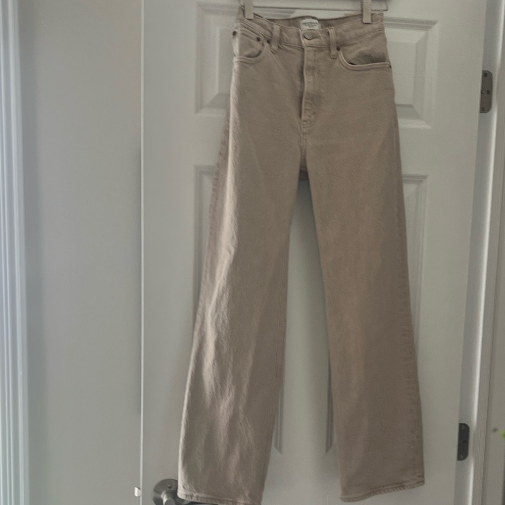 A&F High rise 90s jeans in Oatmeal